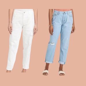 Universal thread 2 pairs of Jeans white and blue distressed size 2